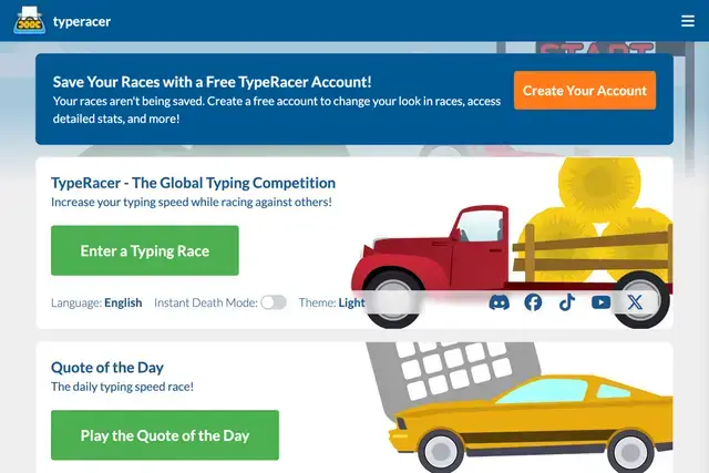 TypeRacer — official page capture